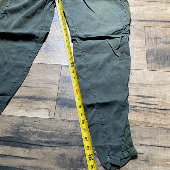 Zara Trafaluc Army Green Loose Trousers w/ Mesh Side Stripe Size 6 - Picture 10 of 13